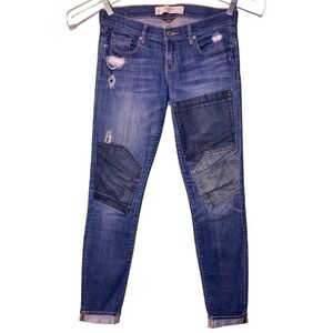 Abercrombie & Fitch Women’s 4L Distressed Pocket Patchwork ‘Brett’ Skinny Jeans